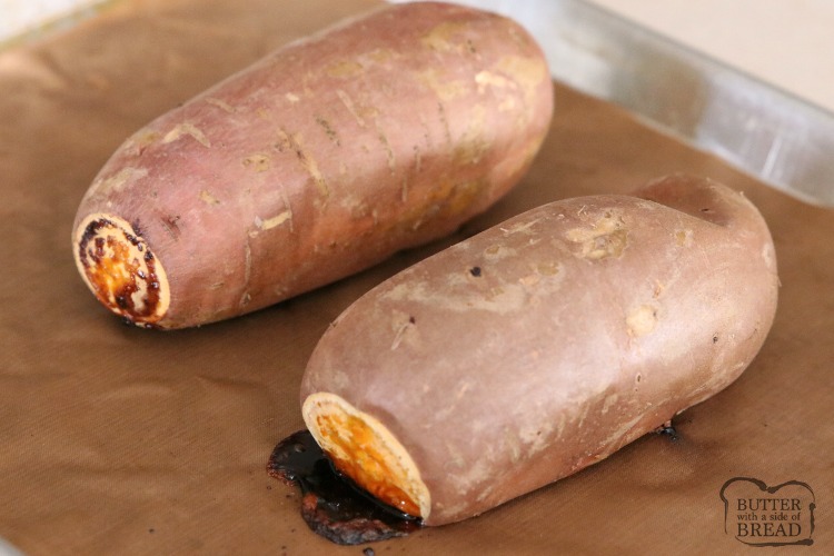 Baked Sweet Potato using the easiest method ever! Super simple, tried and true way that shows just how easy it is to bake a sweet potato.