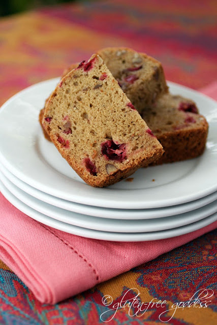 Photo of gluten free cranberry bread with nuts