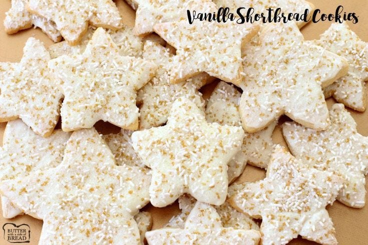 Bright & Sparkly Vanilla Shortbread Cookies - Butter With A Side of Bread