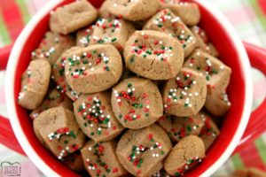 The simplest gingerbread cookie recipe ever! Chewy, bite-sized gingerbread cookies that take a fraction of the time to make! They're perfect for holiday parties and get-togethers!