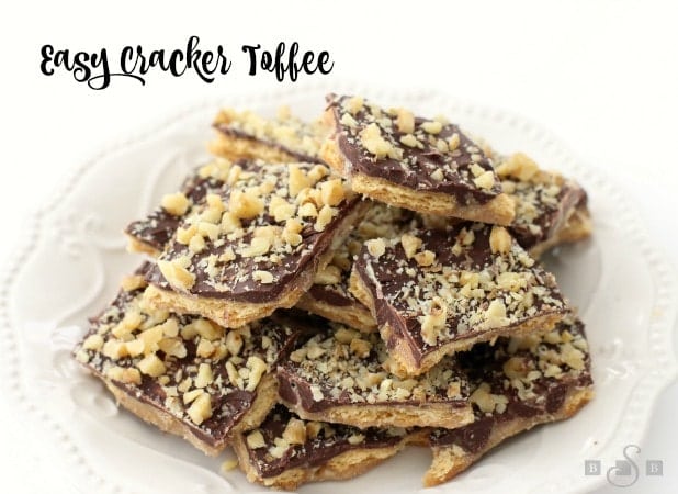 Easy Cracker Toffee is so quick and simple, and the sweet and salty mix from the chocolate and Ritz crackers tastes delicious!