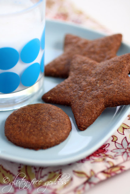 Vegan and wheat free ginger cookies is moon and star shapes for Christmas