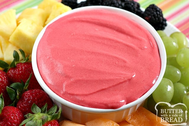 Creamy Jello Fruit Dip is made with jello, cream cheese and milk - that