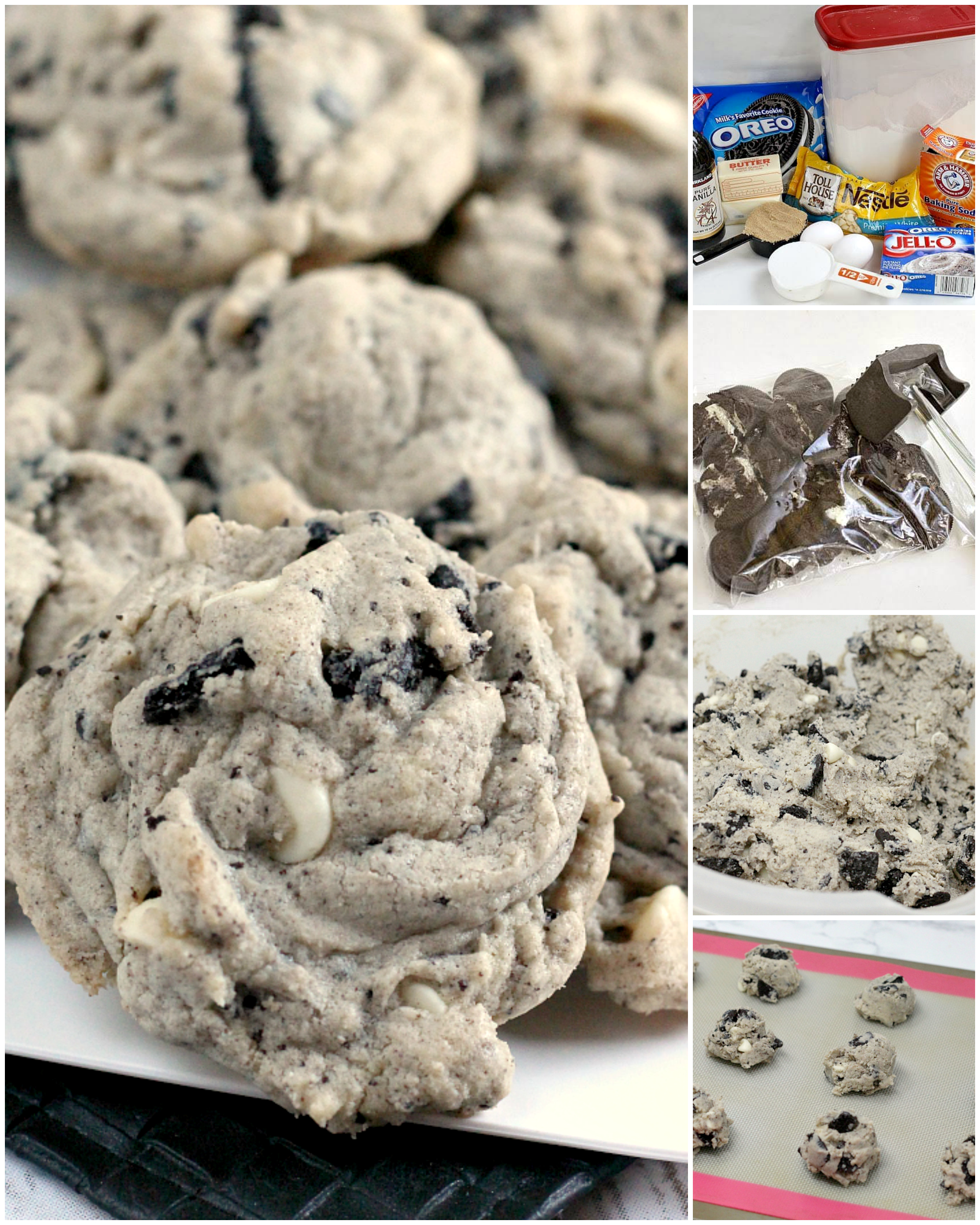 Cookies & Cream Cookies are made with Oreo pudding, white chocolate chips and chunks of Oreo cookies. This delicious cookie recipe yields perfectly soft and chewy cookies every time! 