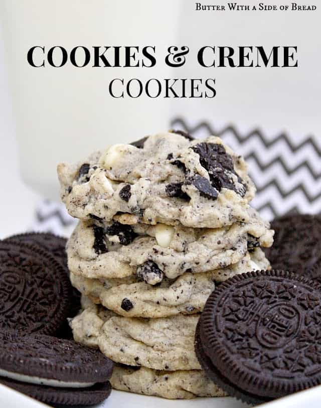 Cookies & Creme Cookies are perfectly soft and chewy and everyone loves the white chocolate and Oreo cookie combination inside!
