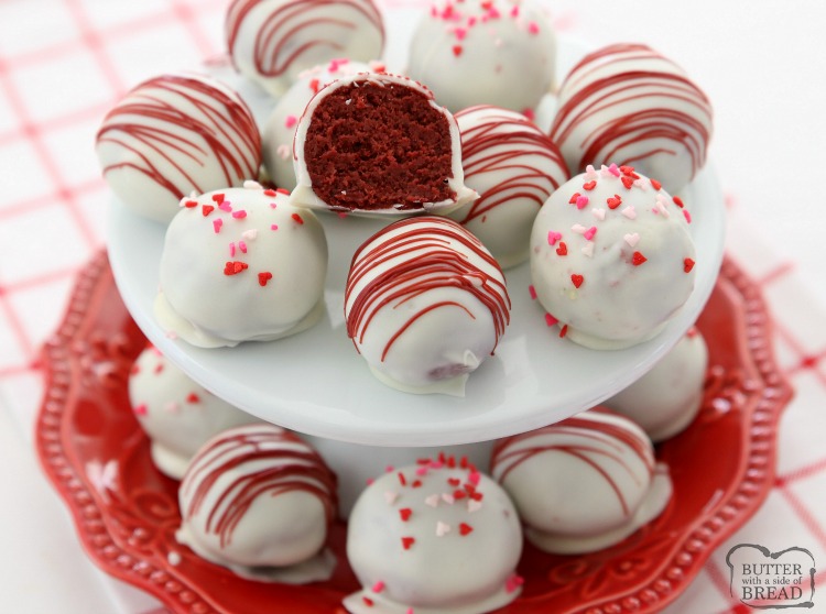 Red Velvet Oreo Balls made with just 3 ingredients & perfect for Valentine's Day! Made in minutes and so delicious, no one can guess they're made with Oreo cookies!