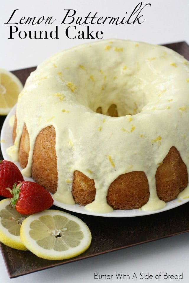 Lemon Buttermilk Pound Cake is the perfect light and refreshing dessert with a hint of lemon flavor in the cake, as well as a delicious lemon glaze on top. 