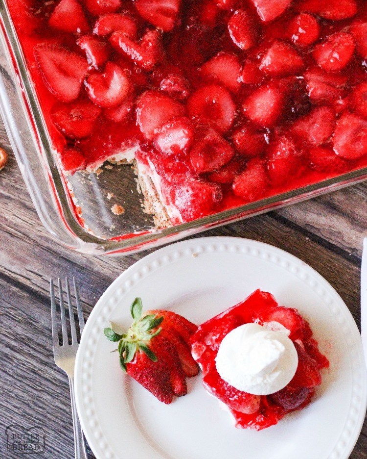 STRAWBERRY PRETZEL SALAD RECIPE - Butter with a Side of Bread