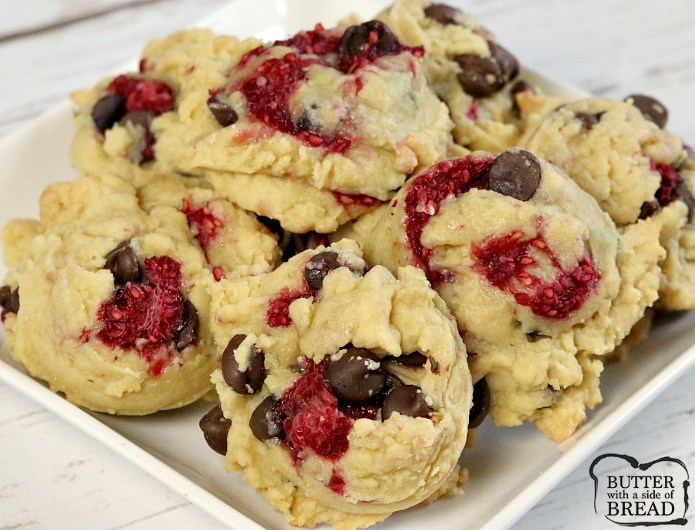 RASPBERRY CHOCOLATE CHIP COOKIES - Butter with a Side of Bread