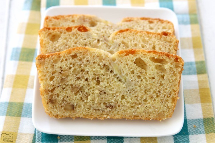 Easy Banana Bread is the simplest homemade banana bread recipe ever! Made with ripe bananas, a cake mix & 2 other simple ingredients.