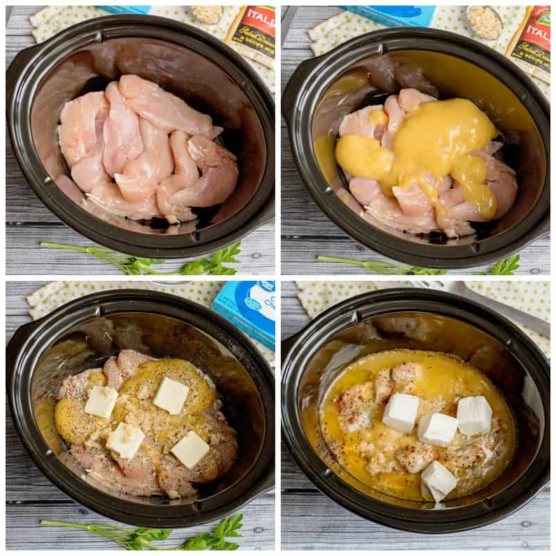 Steps for making Crock Pot Chicken Tetrazzini