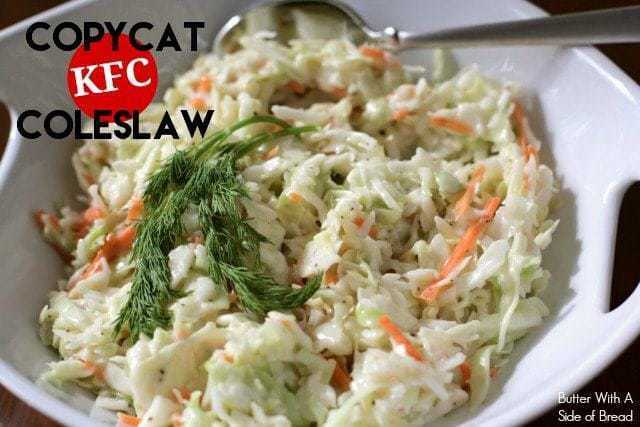 Copycat KFC Coleslaw. Butter With A Side of Bread
