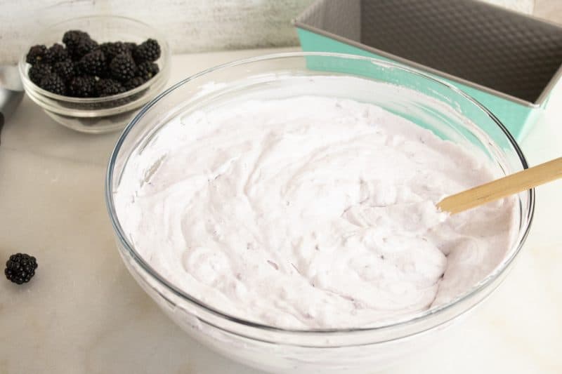 Stirring Blackberry No Churn Ice Cream (Make it in your freezer!)