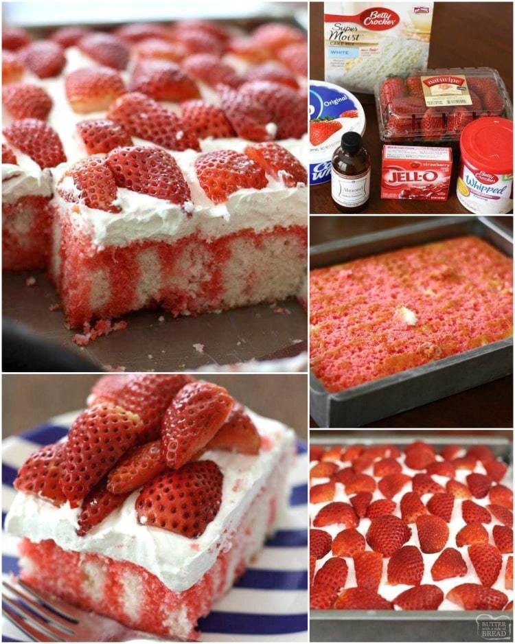 How to make strawberries and cream poke cake 