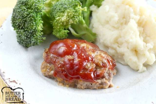 MINI MEATLOAF RECIPE with CHEDDAR CHEESE