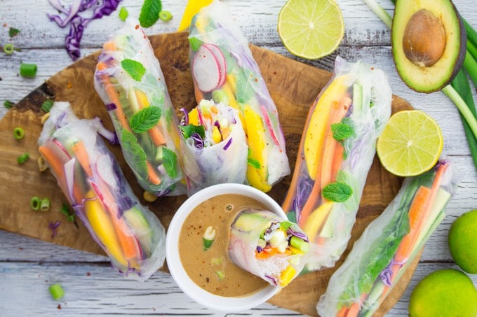 Rice Paper Rolls with Mango and Mint