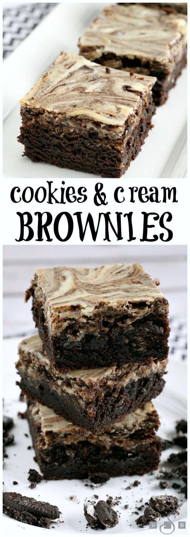 These Cookies & Cream Brownies are the perfect combination of cream cheese, brownies, and Oreo Cookies! Warning: you may want to eat the whole pan yourself!