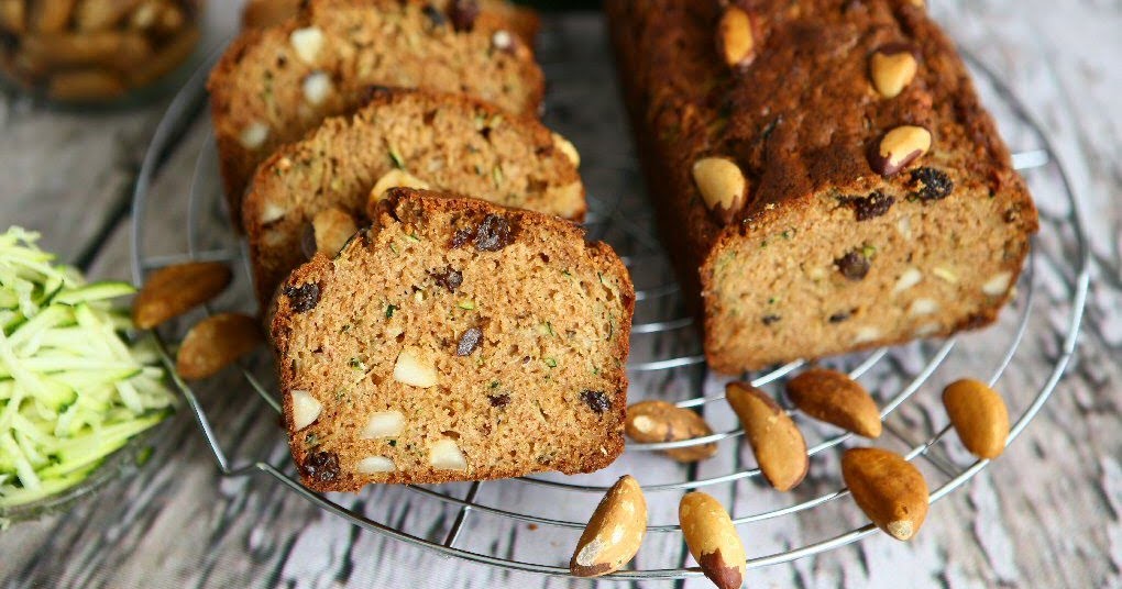 Zucchini Bread with Port Soaked Raisins and Brazil Nuts