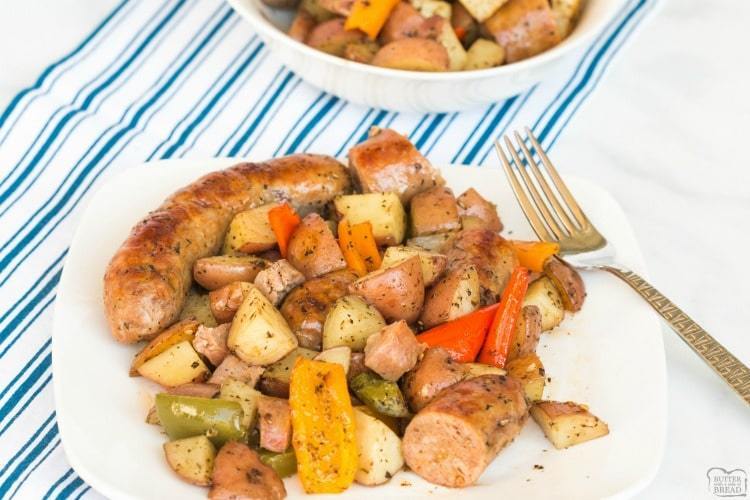sausage and peppers and potatoes