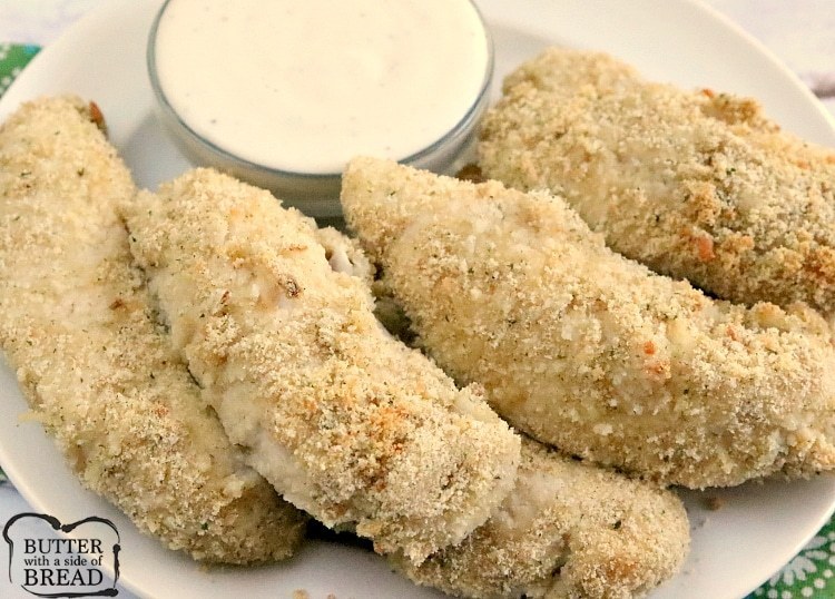 BAKED PARMESAN CHICKEN STRIPS - Butter with a Side of Bread