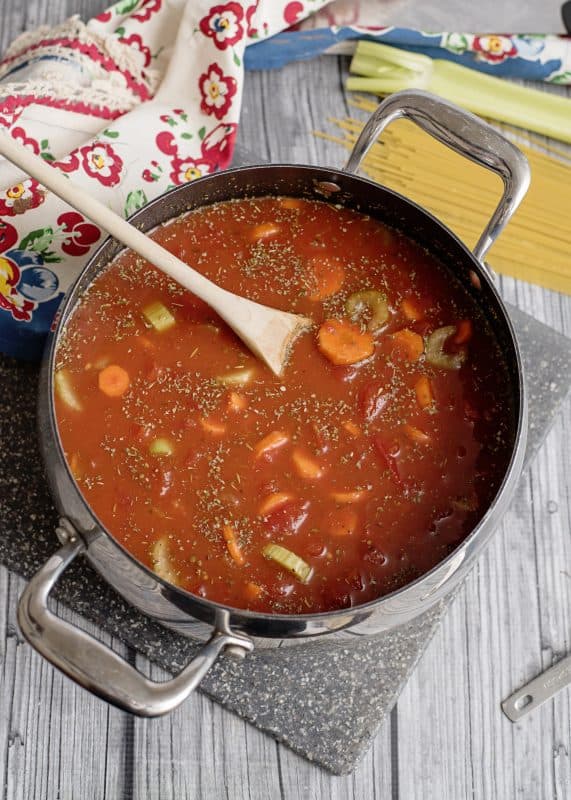 Spaghetti Lover's Soup ready to go