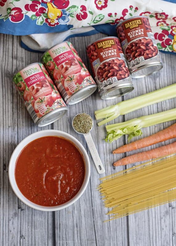 Ingredients for Spaghetti Lover's Soup