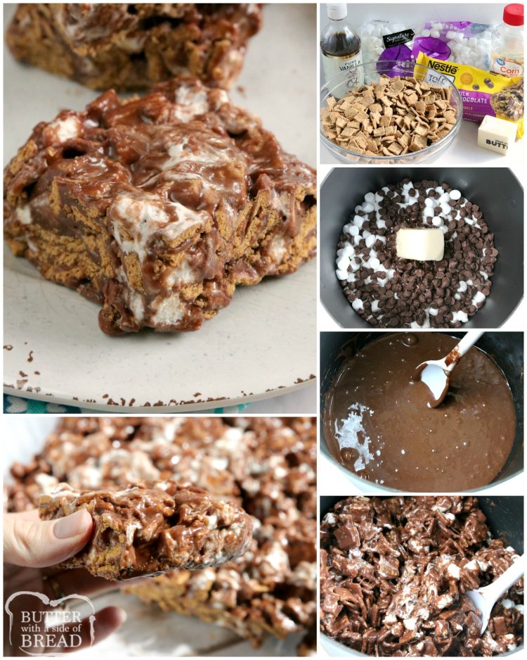 Step by step instructions on how to make no bake s'mores bars