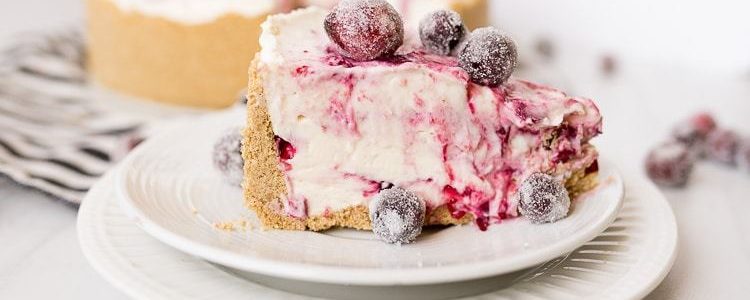 No Bake Cheesecake with Cranberry Swirl