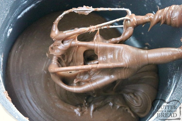 Making chocolate fudge recipe