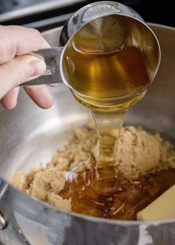 Adding honey to homemade caramel corn sauce