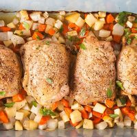Crispy Baked Chicken Thighs with Root Vegetables