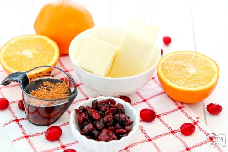 ingredients for best cranberry orange butter