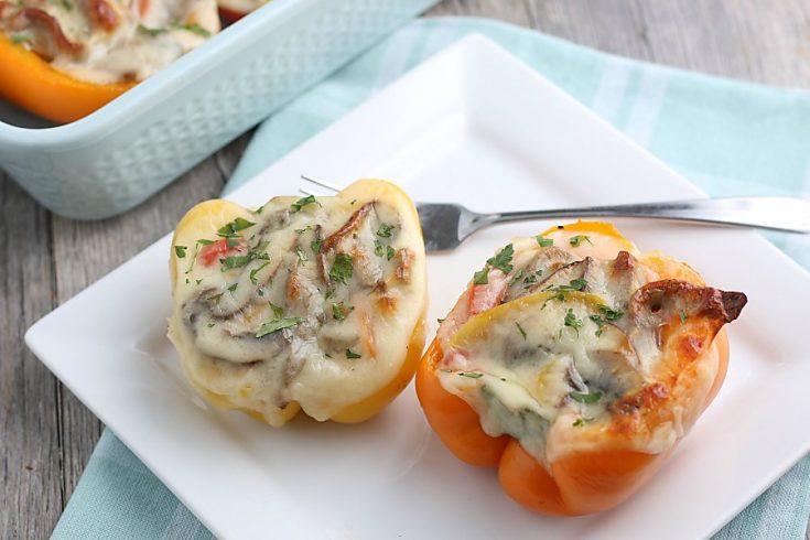 Philly Cheesesteak Stuffed Peppers (Low Carb, Gluten-Free)