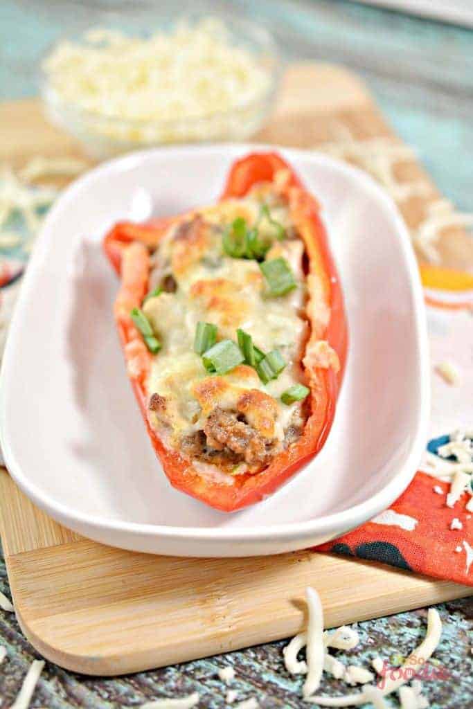 Keto Stuffed Peppers With Ground Sausage And Cheese