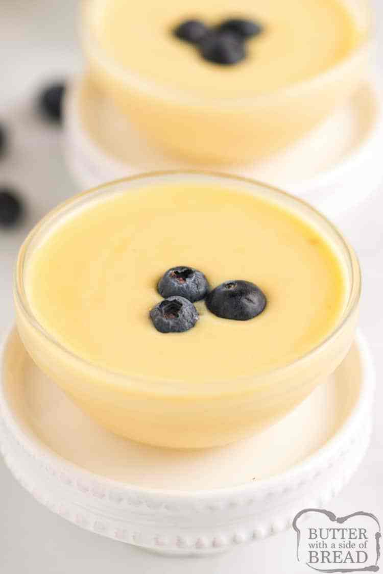 Homemade Vanilla Pudding recipe that is easy to make and tastes so much better than the kind from a box! Just a few simple ingredients in this easy vanilla pudding recipe that can be served as a snack or dessert. 