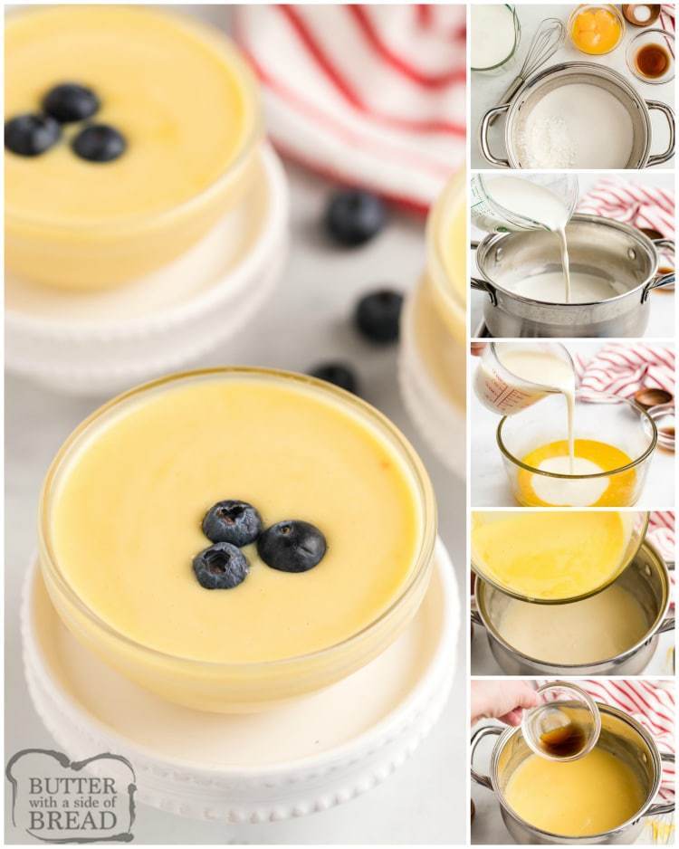 Step by step instructions on how to make homemade vanilla pudding