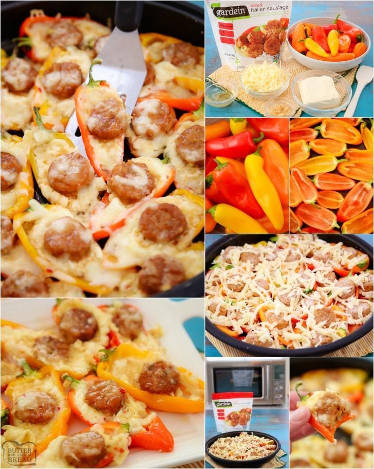 Sausage and Cheese Stuffed Mini Peppers