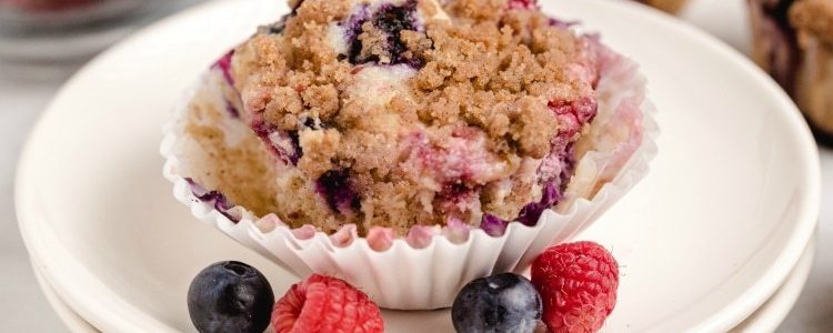 DOUBLE BERRY CHEESECAKE MUFFINS - Butter with a Side of Bread