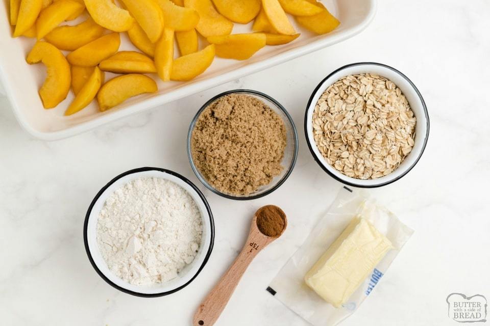 Ingredients for Peach Crumble