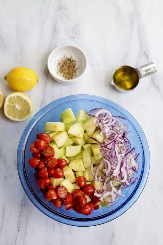 Preparing Greek Cucumber Salad- Healthy and Guilt Free!