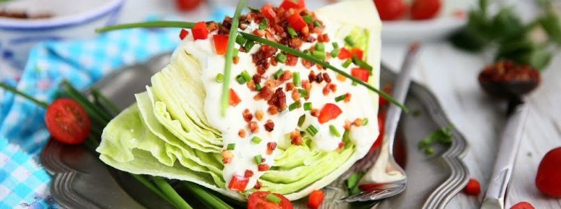 Lettuce Wedge Salad with Bacon and Sour Cream Dressing