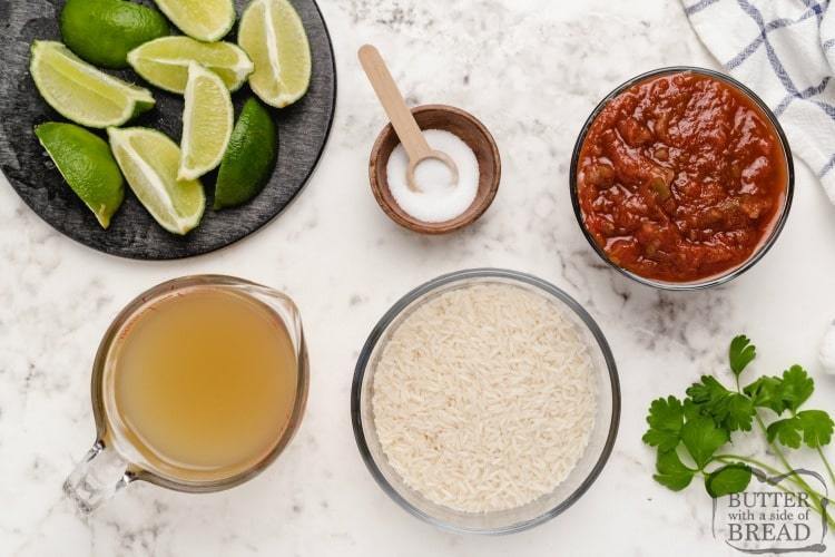 Ingredients in easiest Mexican rice recipe