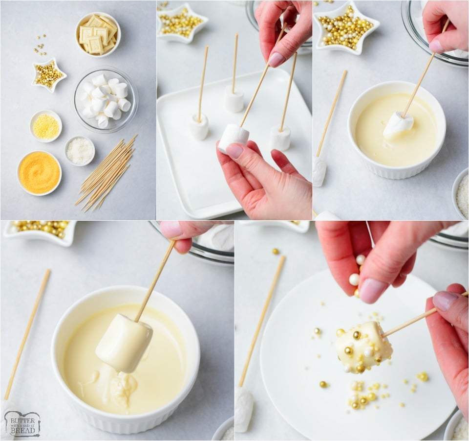 how to make white chocolate marshmallow pops