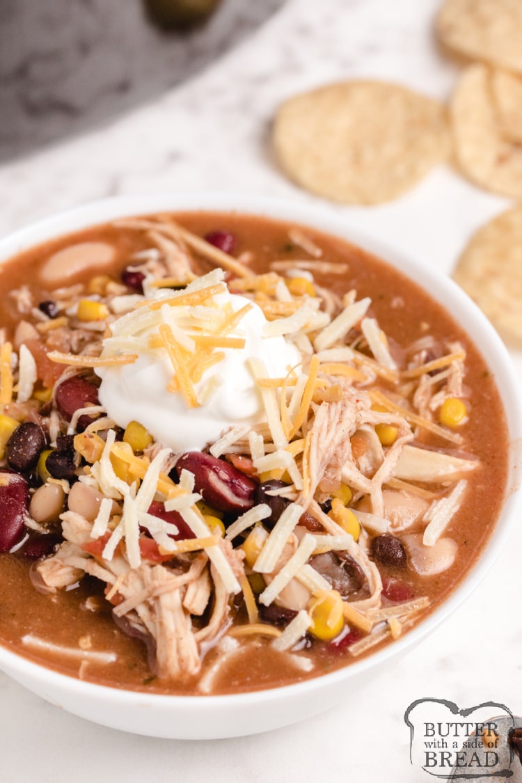Slow cooker chicken taco soup recipe