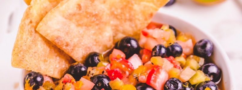 FRUIT SALSA with BAKED CINNAMON CHIPS