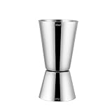 Delgeo Stainless Steel Double Cocktail Measuring Cup, Built-in Scale, Professional Bartender Drink Measuring Cup (Silver, 25 x 50ml)