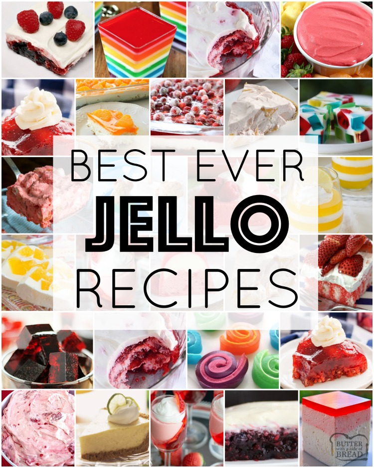 The best Jello recipes ever, all gathered in one place! Jello recipes for holidays, parties, dessert and more. We cover jello salad recipes, jello cakes and cookies and layered jello desserts. Fun, tasty & simple jello recipes for any occasion.