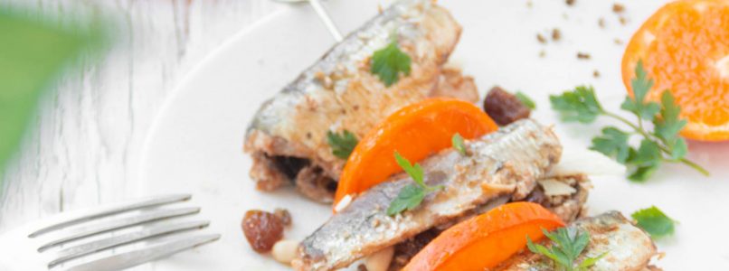 Beccafico sardine skewers with mandarin