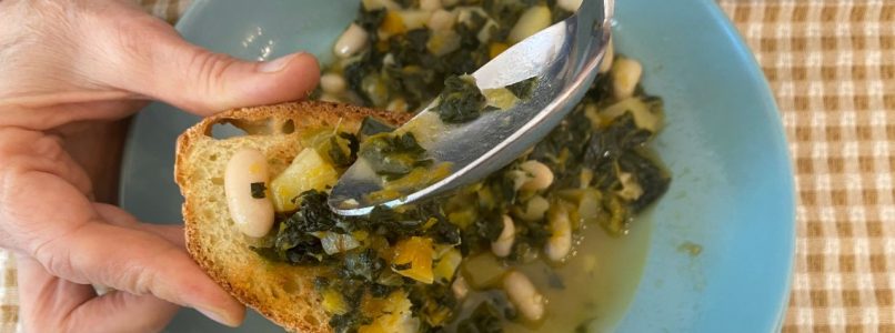 black cabbage and bean soup