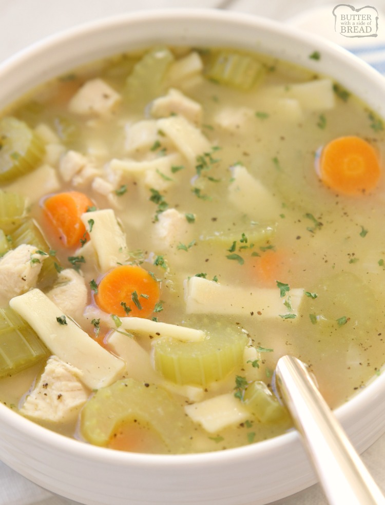 CLASSIC CHICKEN NOODLE SOUP – Butter with a Side of Bread